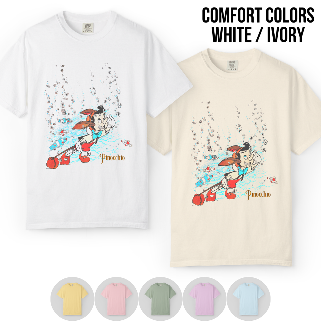 Pinocchio Shirt – Disney Pinocchio Underwater Scene Graphic Tee, Pinocchio Disney Fan Gift, Disney Classic Animated Shirt, Disney Nostalgia Tee