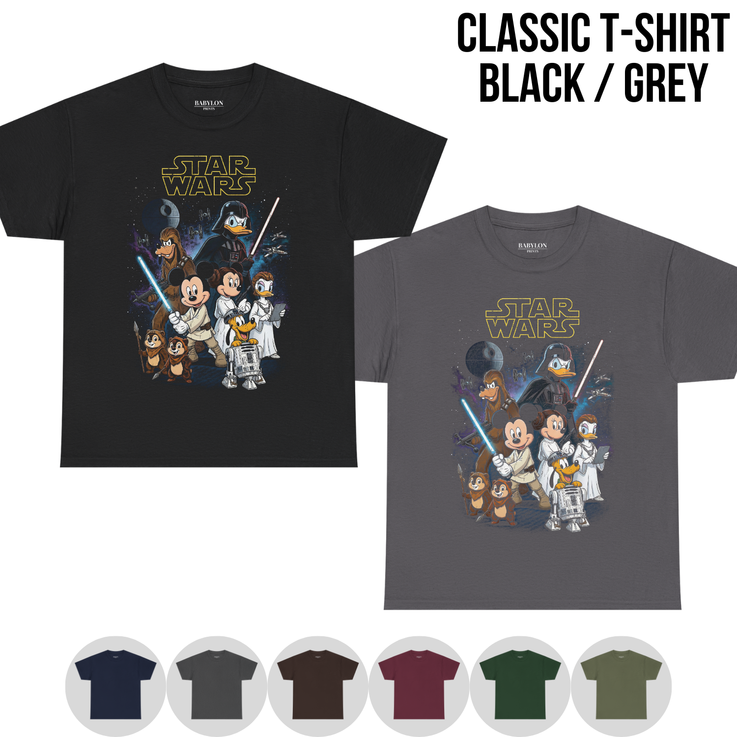 Vintage Disney Star Wars Shirt — Mickey Jedi Crossover Graphic