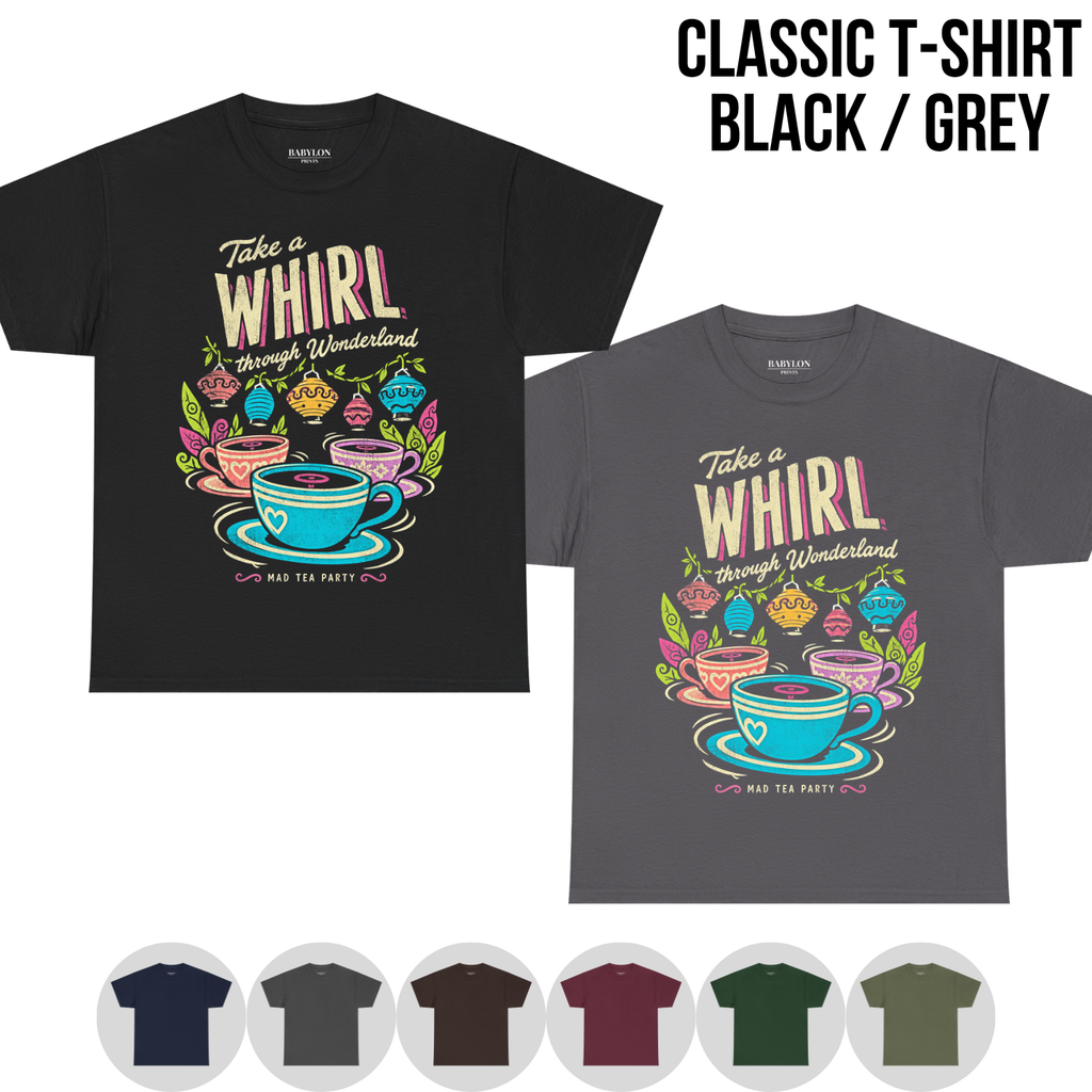 Mad Tea Party Shirt – Alice in Wonderland Teacups Disney Ride Graphic Shirt, Disney Parks Fan Gift, Vintage Wonderland Teacups Shirt, Retro Disney Attraction Merch