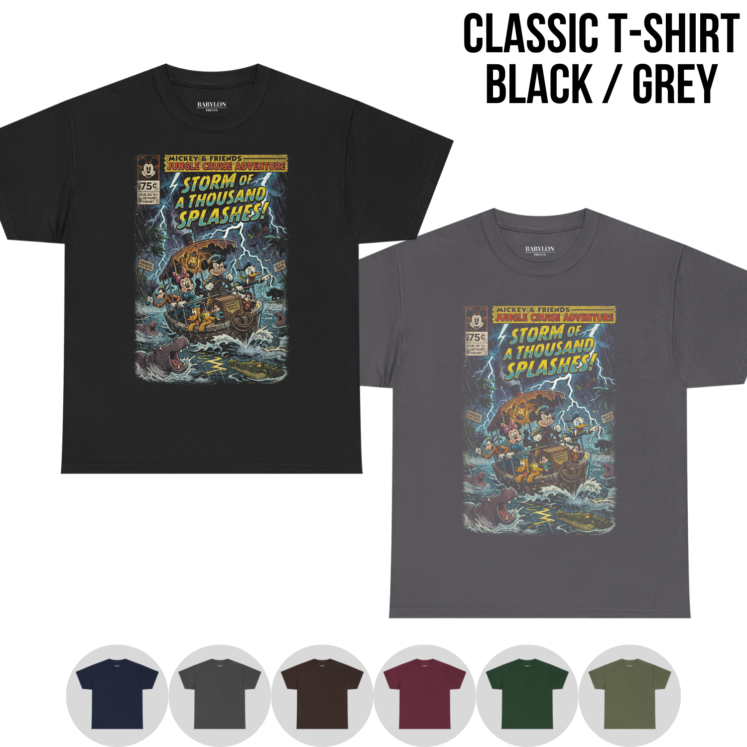 Mickey & Friends Jungle Cruise Adventure Shirt: Vintage Comic Disney Ride Tee