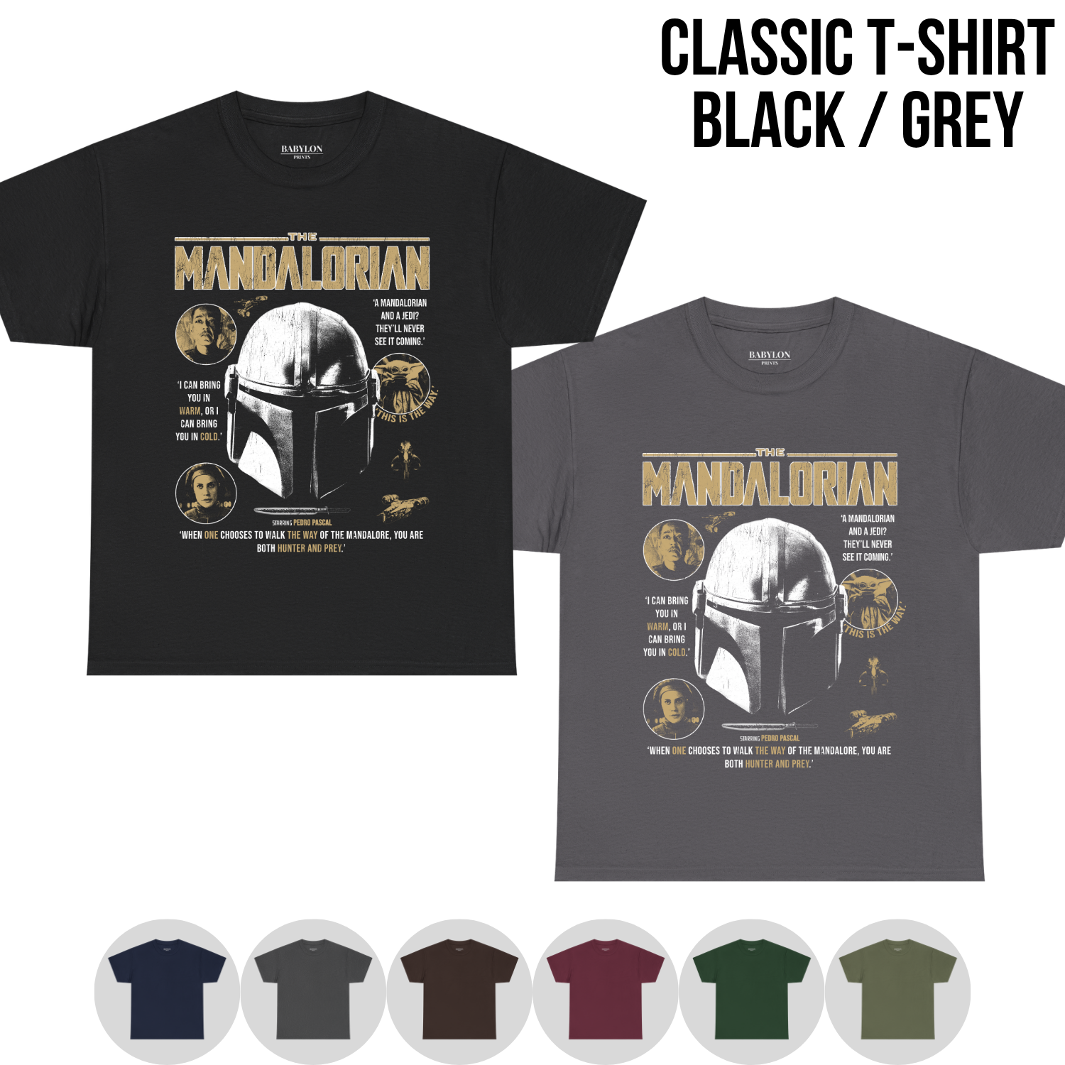 Star Wars The Mandalorian Shirt – This Is The Way Tee, Din Djarin and Grogu Graphic Tee