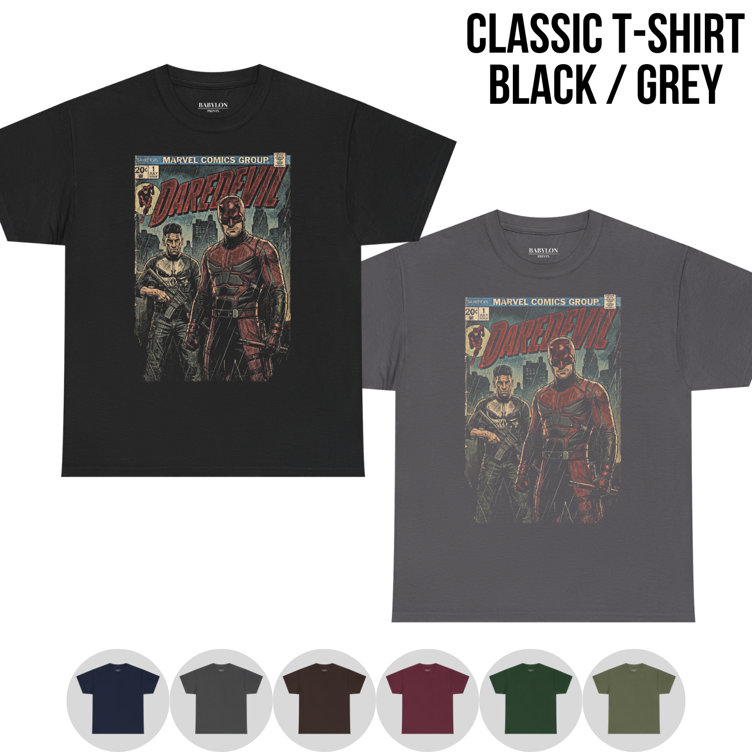 Vintage Daredevil Comic Shirt: Marvel Punisher Tee