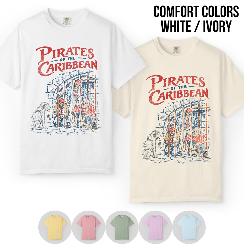 Pirates of the Caribbean Ride Shirt – Disney Pirates Dog Scene Vintage Graphic Shirt, Pirates Ride Tee, Disney Parks Fan Gift, Disneyland Attraction Merch