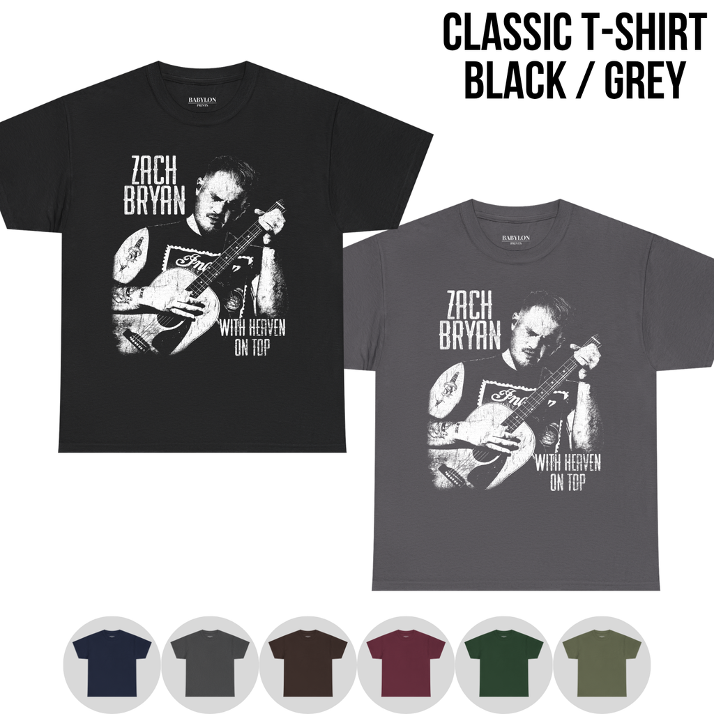 Vintage Zach Bryan Shirt – With Heaven On Top Tee