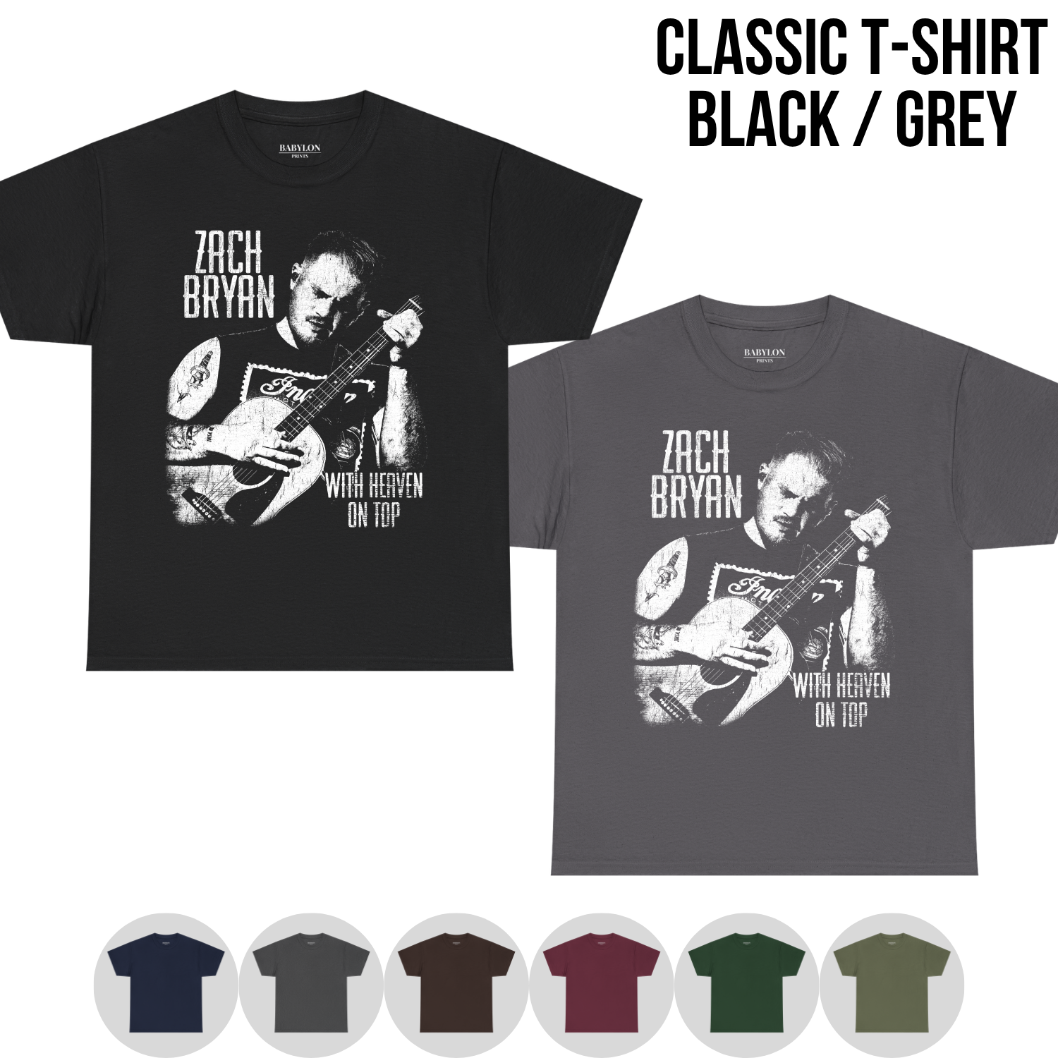 Vintage Zach Bryan Shirt – With Heaven On Top Tee
