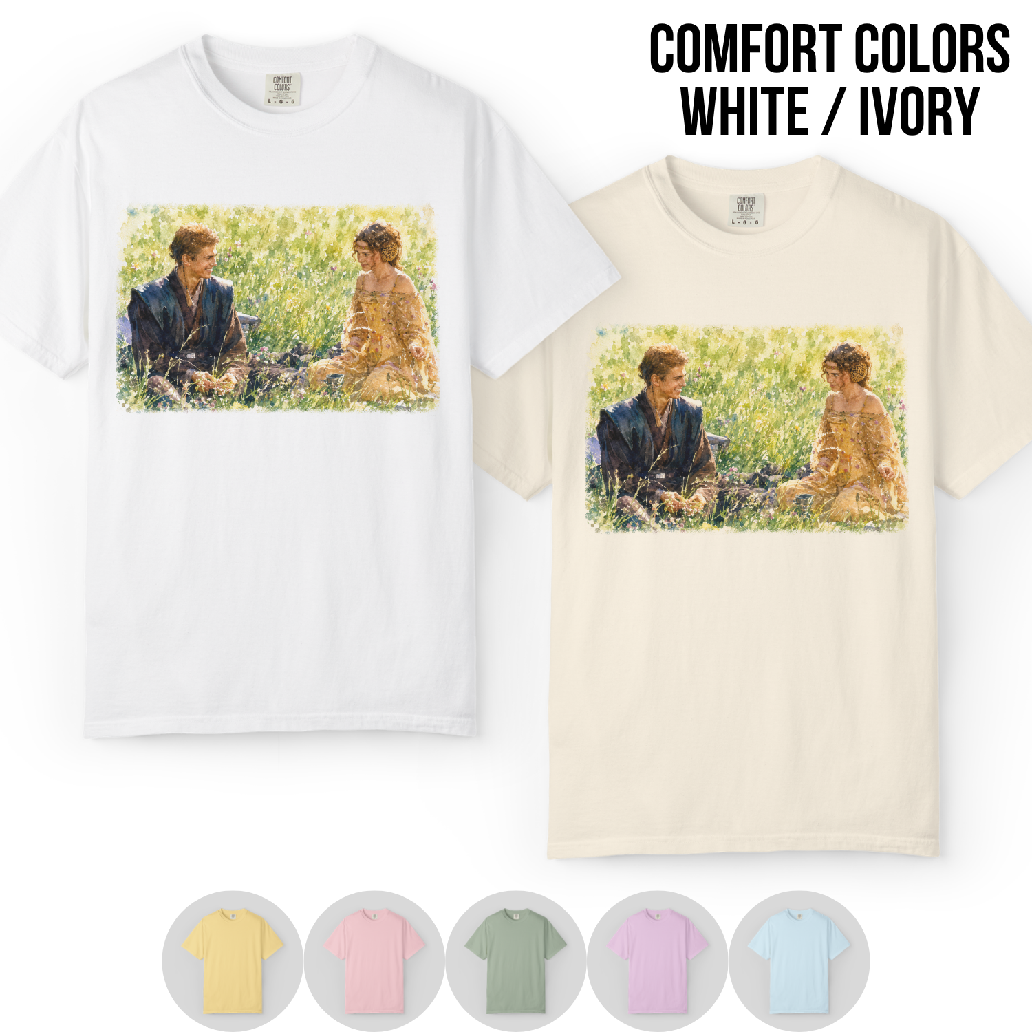 Star Wars Anakin and Padme Shirt – Naboo Watercolor Tee