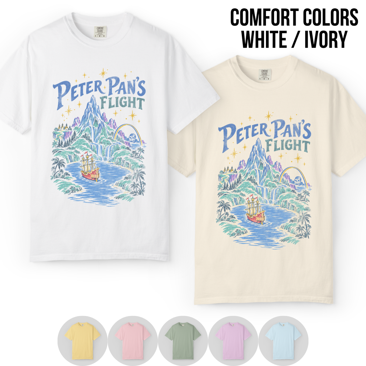 Peter Pan's Flight Shirt – Disney Peter Pan's Flight Neverland Vintage Graphic Shirt, Pirate Ship Ride Tee, Disney Parks Fan Gift, Disneyland Attraction Merch