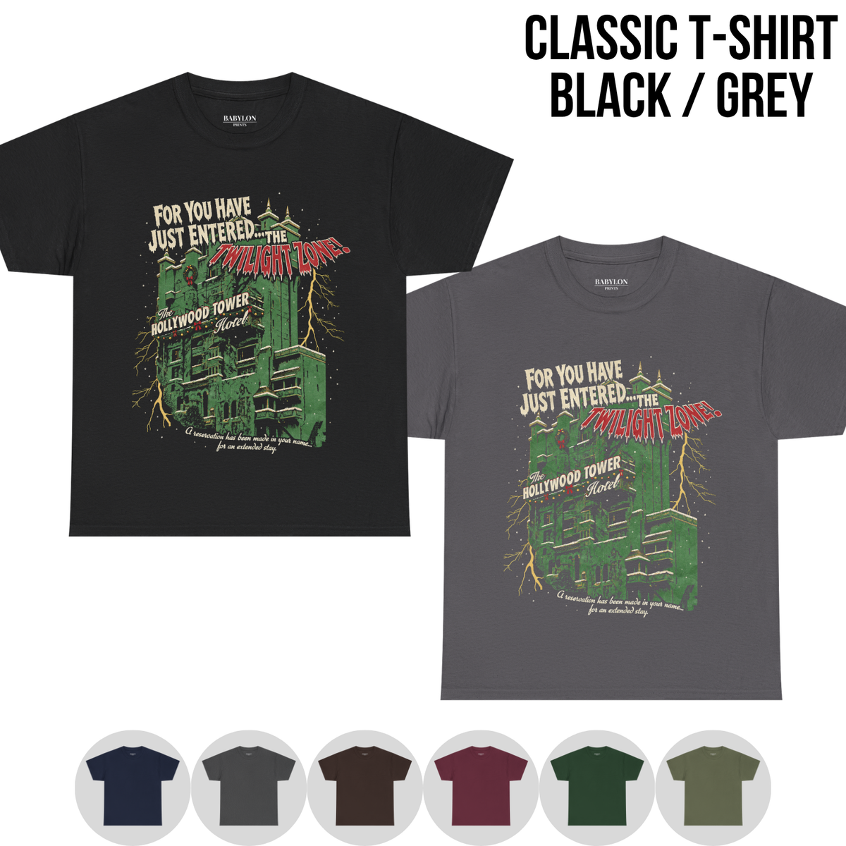 Tower of Terror Christmas Shirt – Hollywood Tower Hotel Twilight Zone Holiday Graphic Shirt, Disney Parks Holiday Fan Gift, Disney Christmas Ride Shirt, Disney Holiday Merch