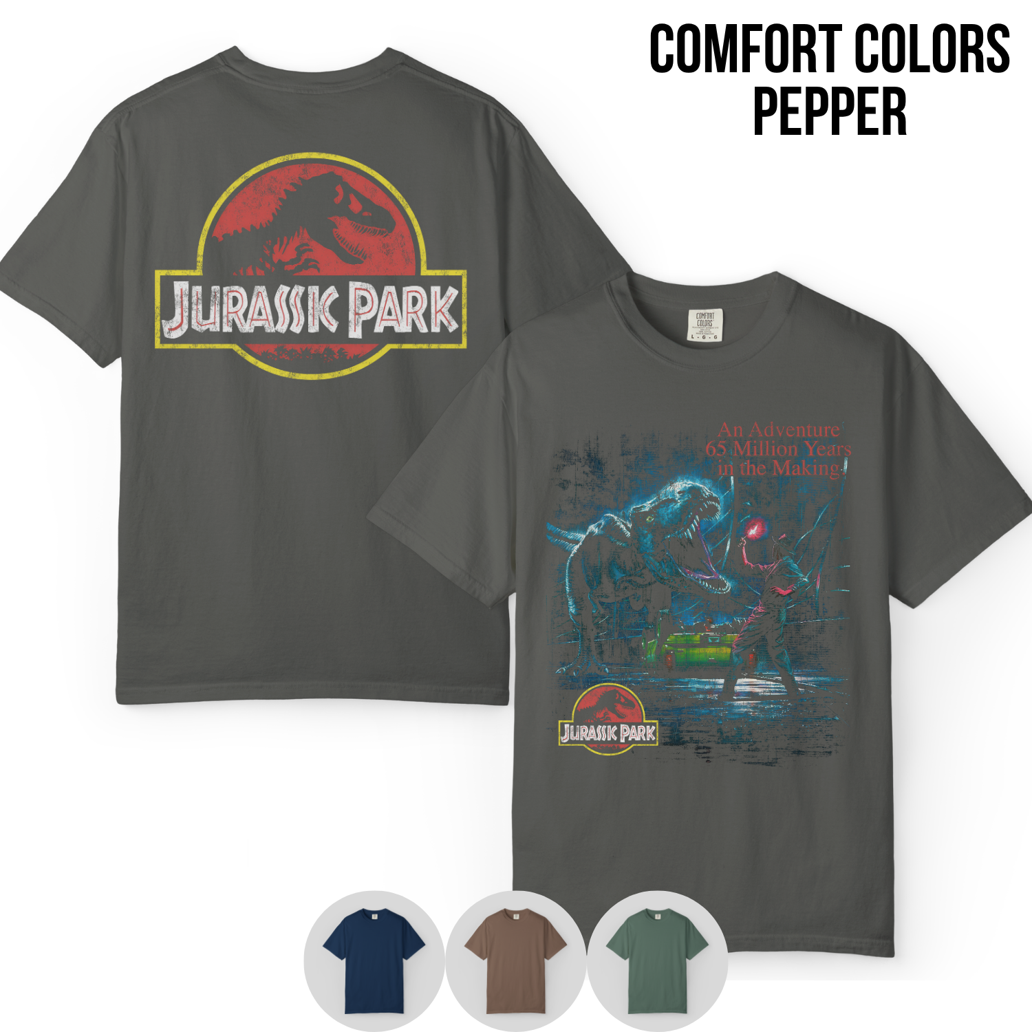 Jurassic Park Shirt – Double Sided T-Rex Graphic Tee, Jurassic Park Fan Gift, 65 Million Years In The Making Movie Shirt