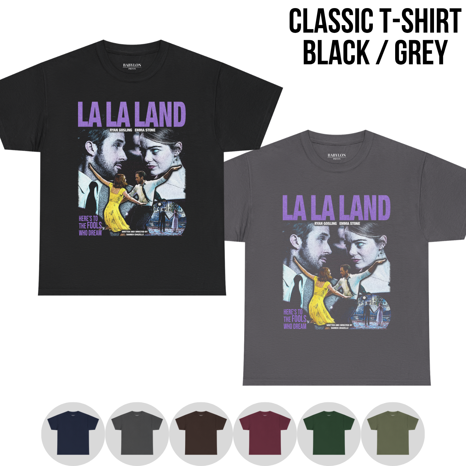 Retro La La Land Shirt - Ryan Gosling Emma Stone Movie Shirt
