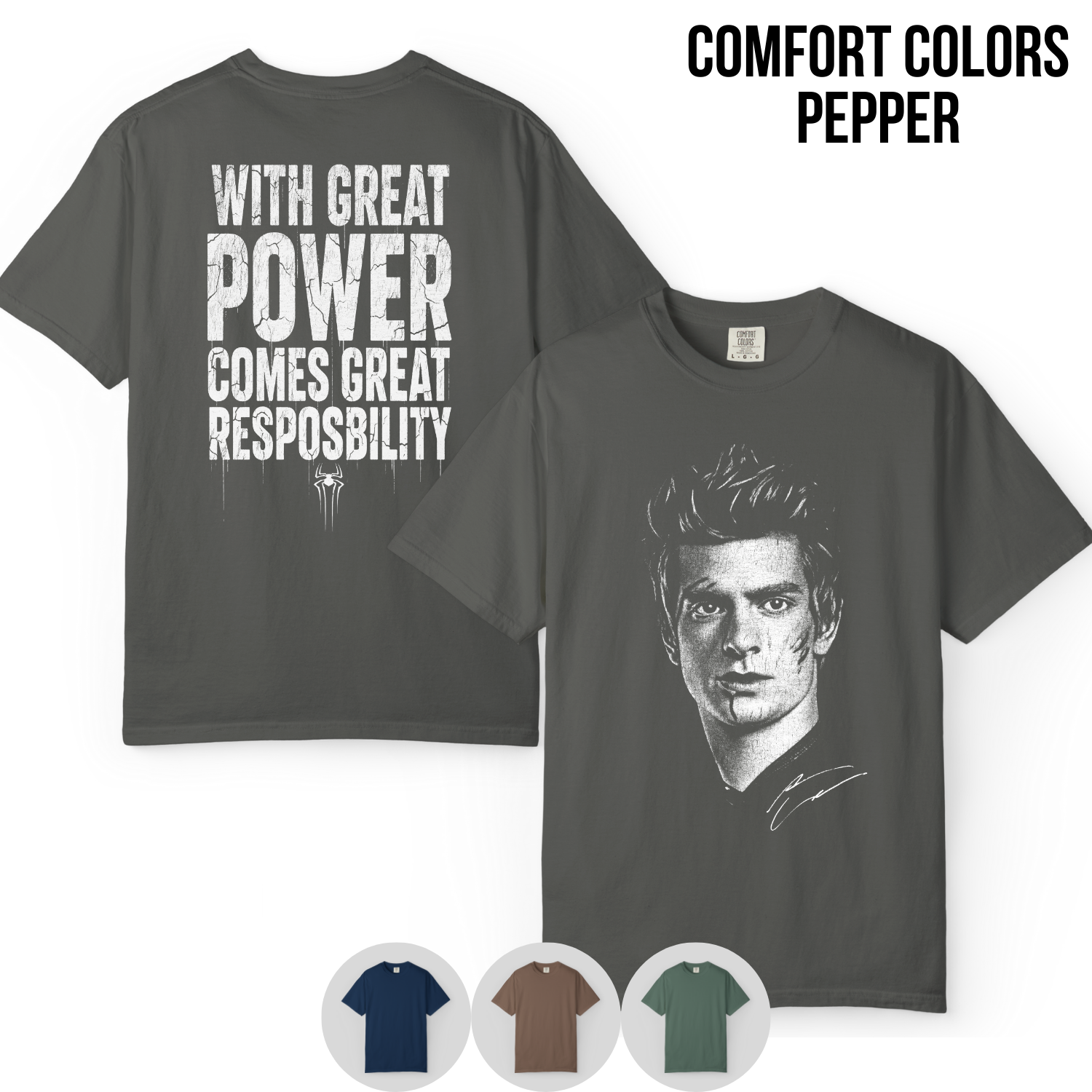 Andrew Garfield Spider-Man Shirt | With Great Power Comes Great Responsibility Tee