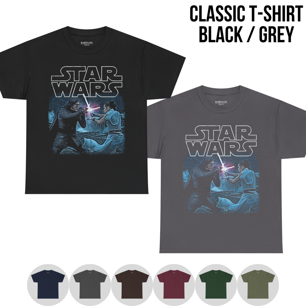 Star Wars Rey and Kylo Ren Shirt – Rey vs Kylo Ren Lightsaber Duel Tee, Rise of Skywalker Shirt