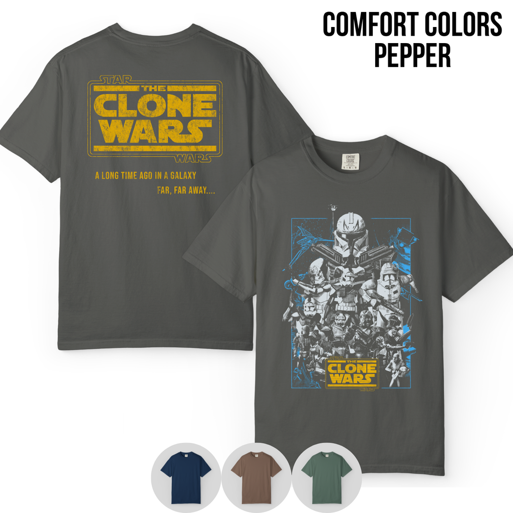 Star Wars Clone Wars Shirt – Star Wars The Clone Wars Clone Trooper Squad Double Sided Tee, Clone Wars Fan Gift, Star Wars Animated Graphic Shirt, Clone Trooper Shirt