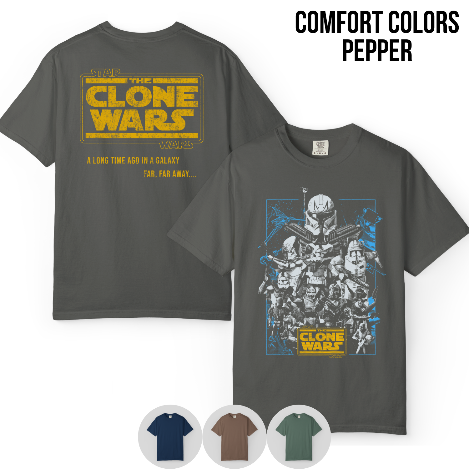 Star Wars Clone Wars Shirt – Star Wars The Clone Wars Clone Trooper Squad Double Sided Tee, Clone Wars Fan Gift, Star Wars Animated Graphic Shirt, Clone Trooper Shirt