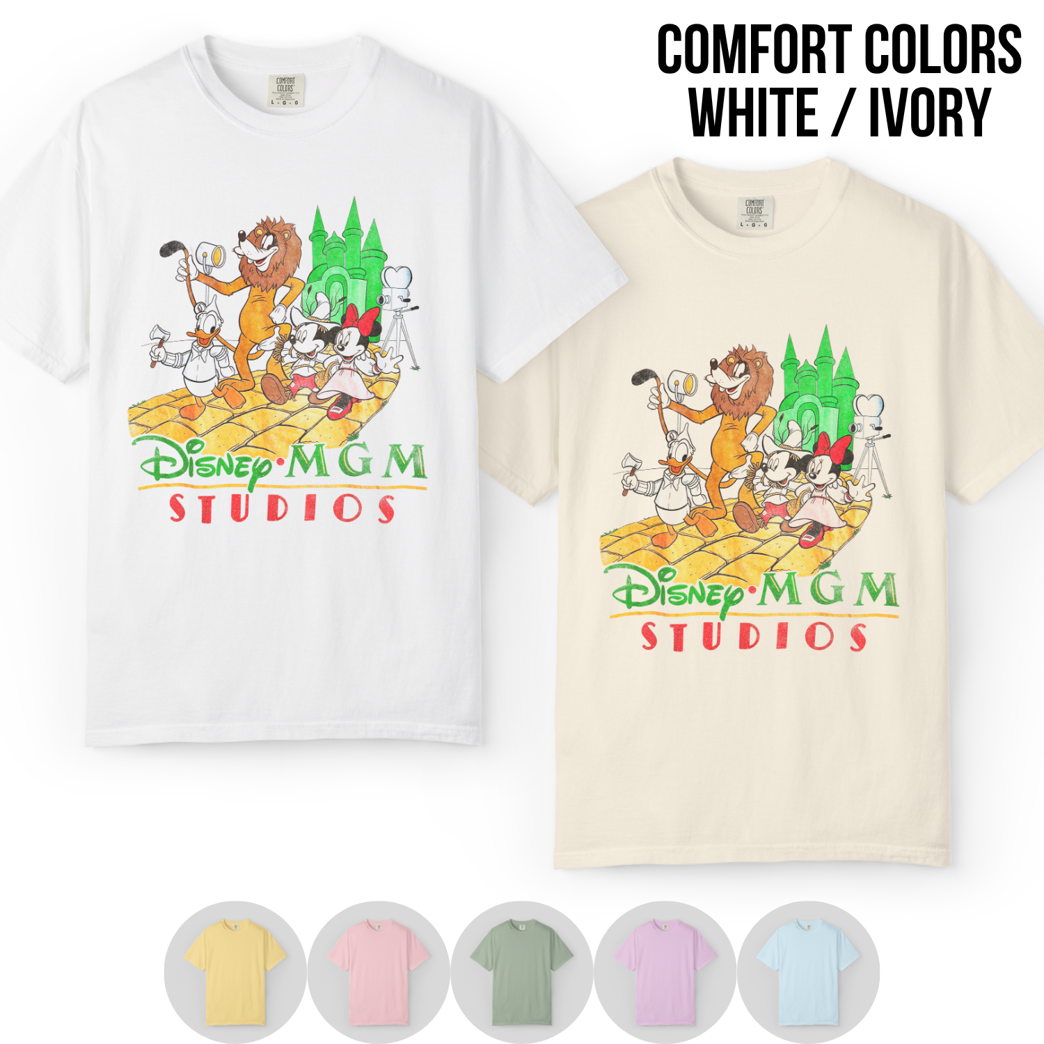 Disney MGM Studios Shirt – Vintage Disney MGM Studios Mickey Minnie Donald Wizard of Oz Graphic Tee, Disney Hollywood Studios Fan Gift, Retro Disney Park Shirt