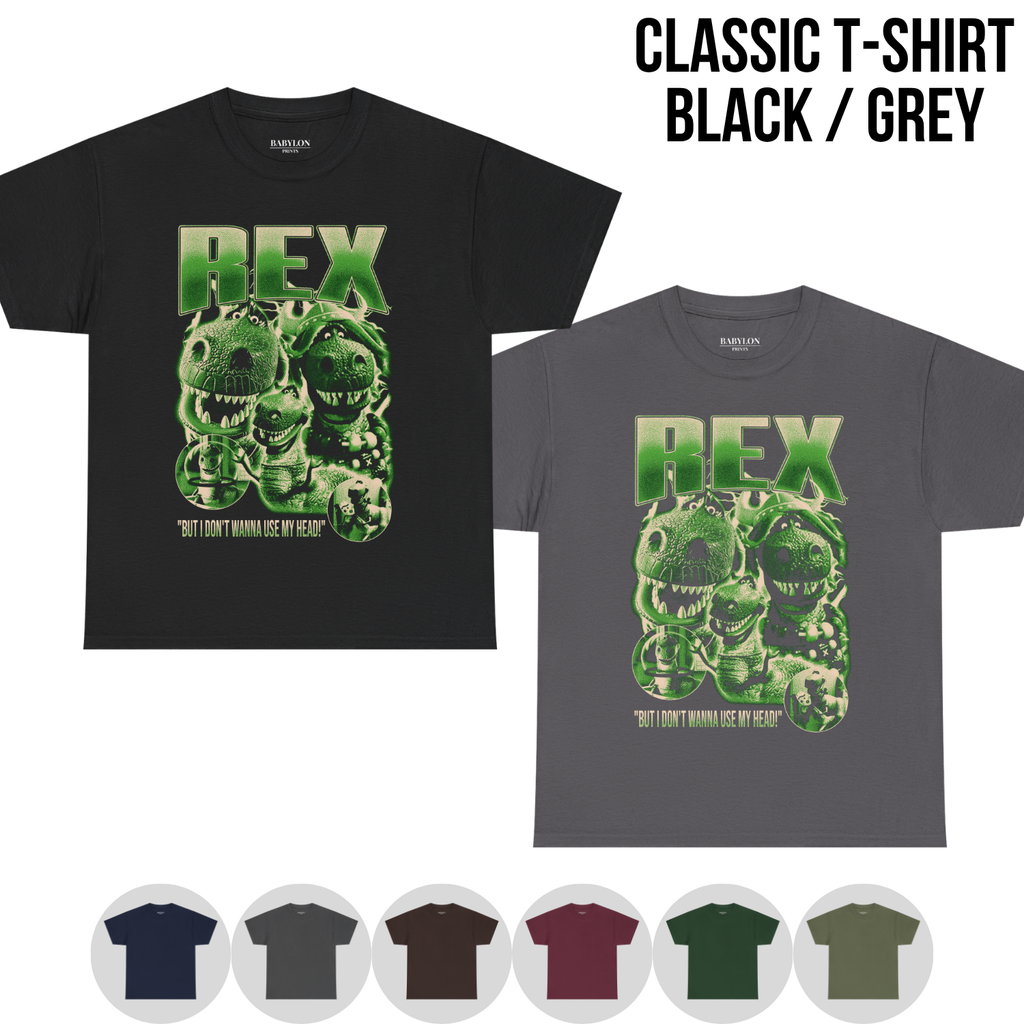 Toy Story Rex Shirt – But I Don't Wanna Use My Head Graphic Tee, Rex Dinosaur Fan Gift, Pixar Disney Toy Story Shirt
