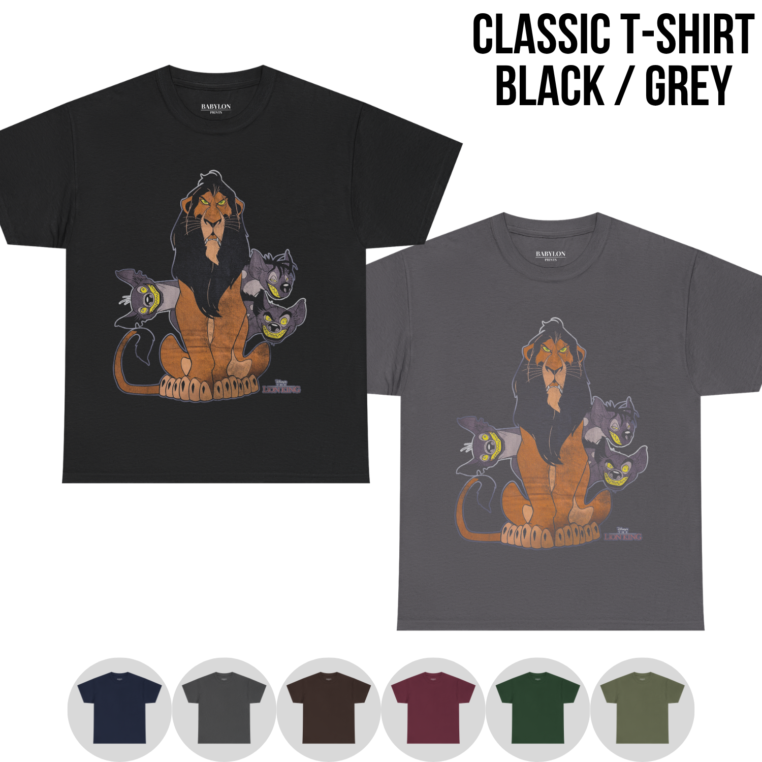 Lion King Scar Shirt – Disney Lion King Scar and Hyenas Graphic Tee, Scar Disney Villain Fan Gift, Lion King Shirt, Disney Villain Shirt