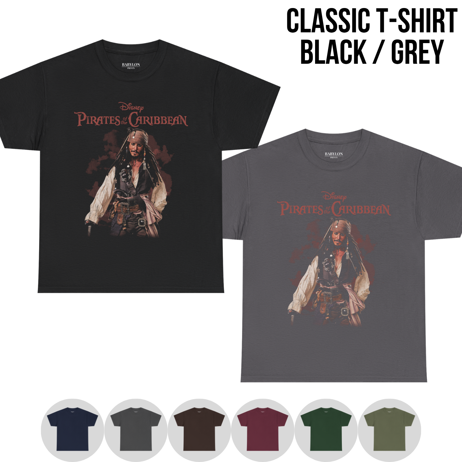 Jack Sparrow Shirt – Disney Pirates of the Caribbean Captain Jack Sparrow Full Body Portrait Tee, Jack Sparrow Fan Gift, Johnny Depp Pirates Graphic Shirt, Disney Pirates Shirt
