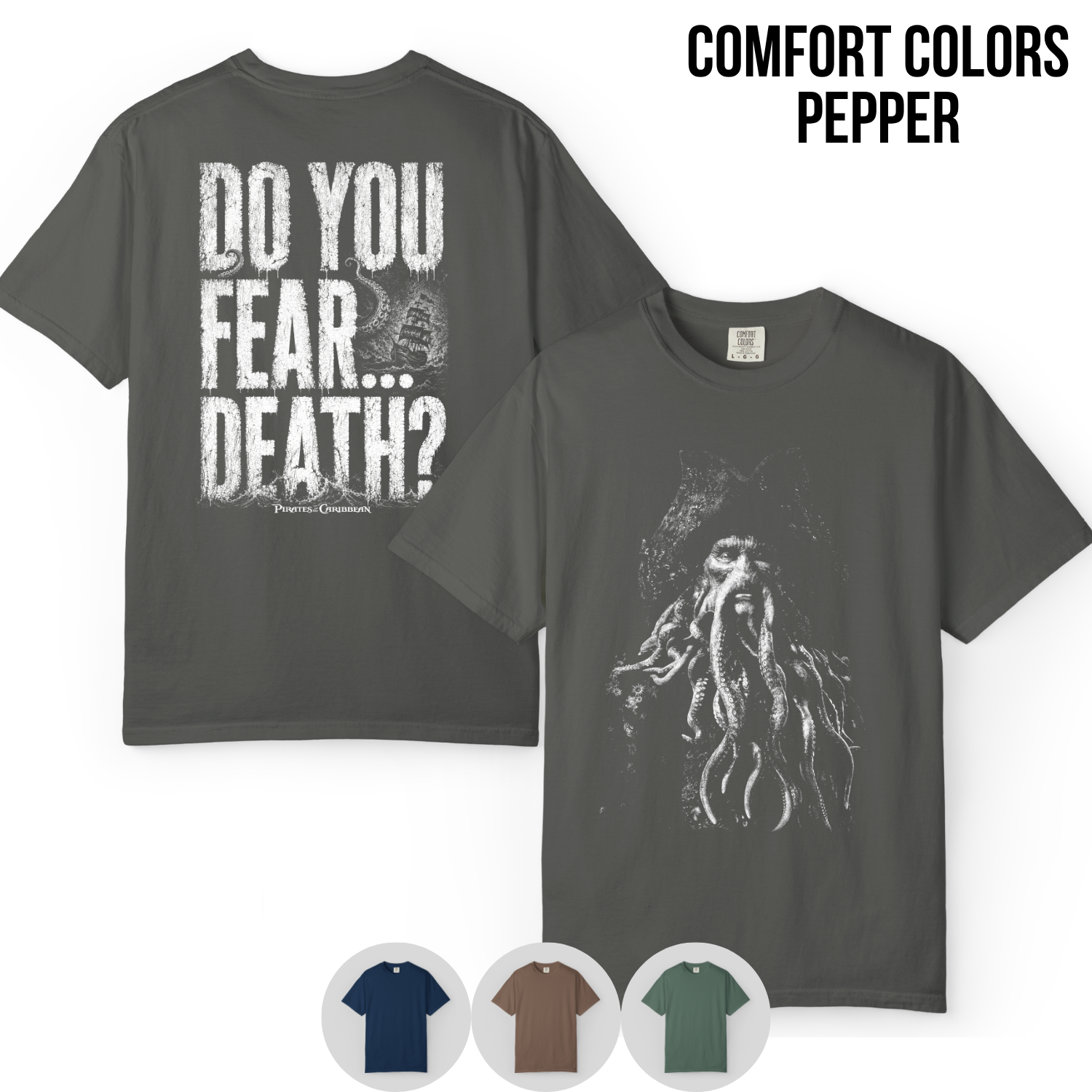 Davy Jones Shirt – Pirates of the Caribbean Davy Jones Do You Fear Death Double Sided Tee, Davy Jones Fan Gift, Pirates Villain Graphic Shirt, Disney Pirates Shirt