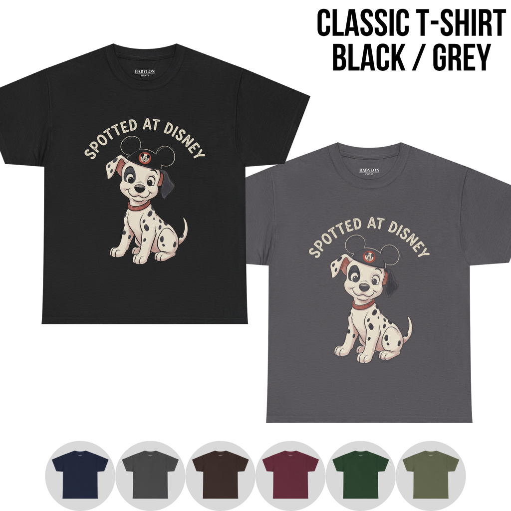 Disney Dalmatian Shirt – Spotted At Disney Graphic Tee, 101 Dalmatians Disney Fan Gift, Disneyland Dog Shirt, Disney Trip Tee