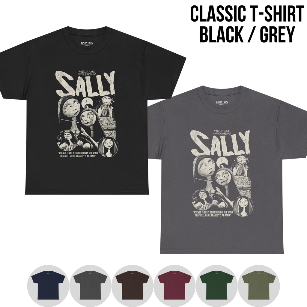 Sally Shirt – Nightmare Before Christmas Sally Vintage Bootleg Graphic Shirt, Sally Rag Doll Portrait Tee, Disney Halloween Fan Gift, Tim Burton Movie Merch