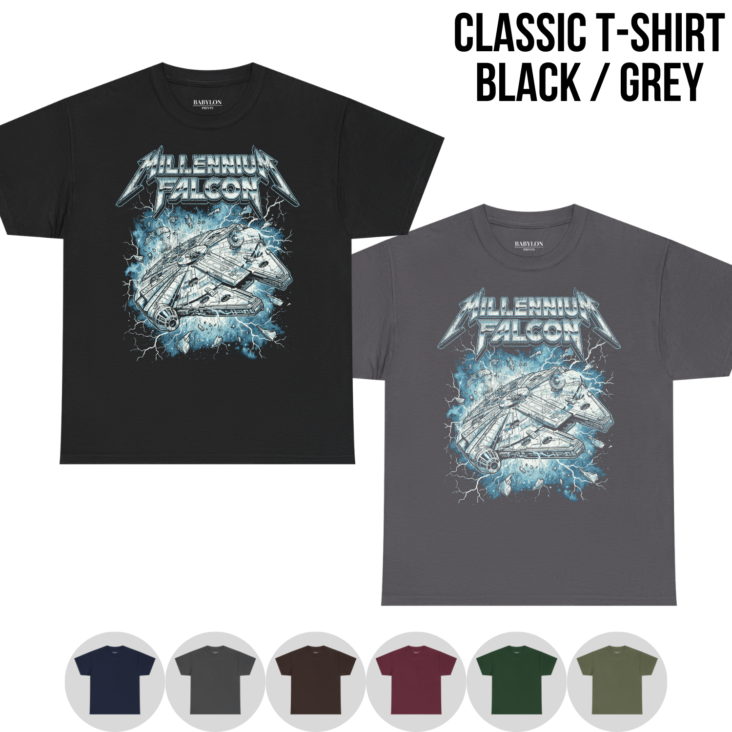 Millennium Falcon Heavy Metal Shirt — Star Wars Vintage Metal Band Tee