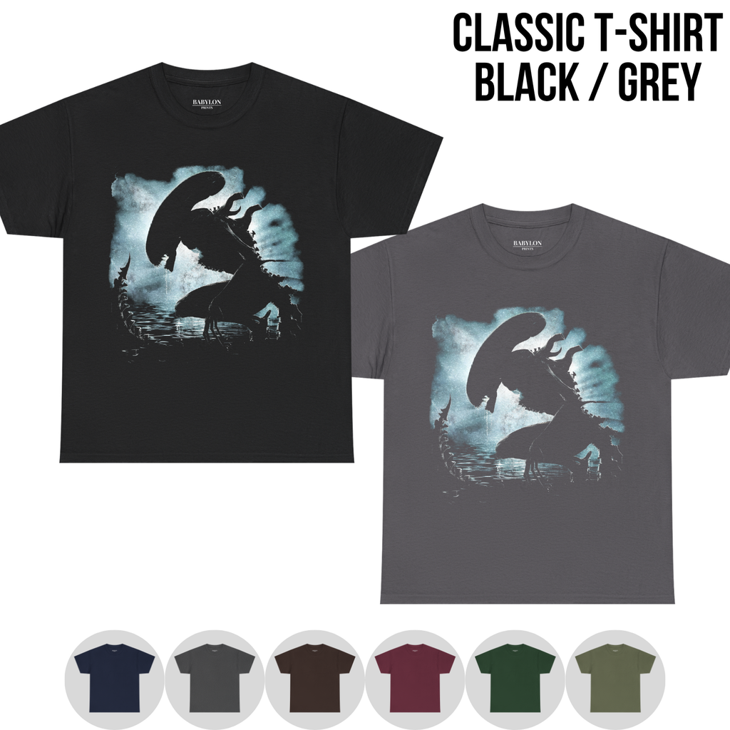 Alien Xenomorph Shirt – Xenomorph Silhouette Tee, Alien Movie Graphic Shirt, Sci-Fi Horror Fan Gift, Alien Graphic Tee