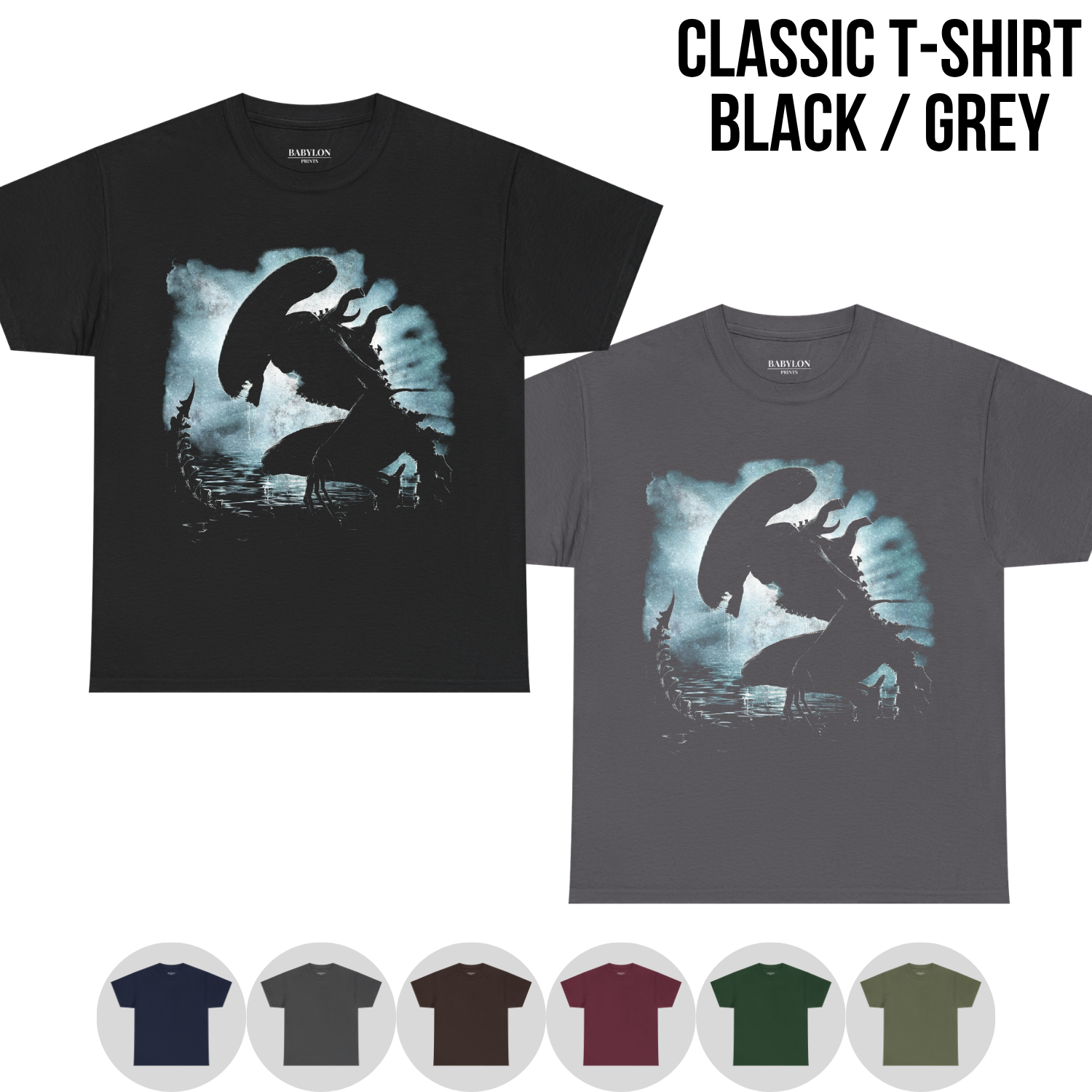 Alien Xenomorph Shirt – Xenomorph Silhouette Tee, Alien Movie Graphic Shirt, Sci-Fi Horror Fan Gift, Alien Graphic Tee