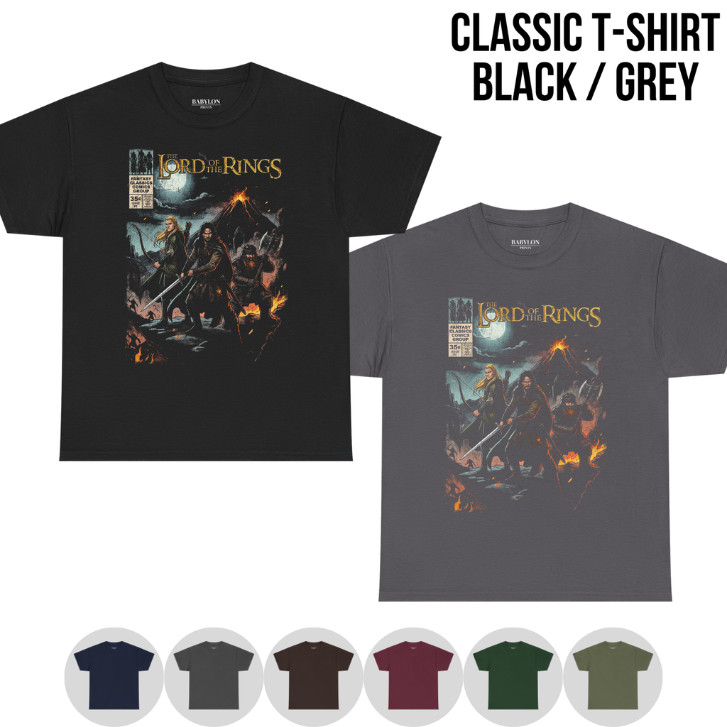 Lord of the Rings Comic Shirt – Aragorn, Legolas & Gimli Vintage Tee