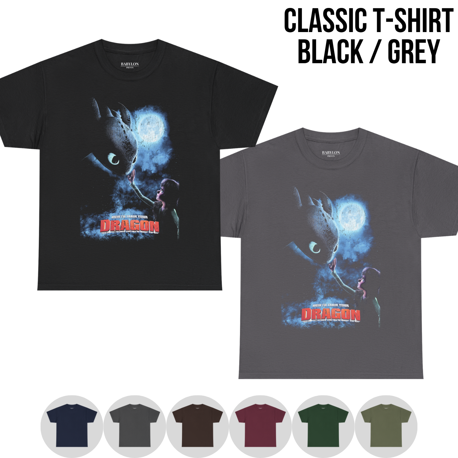 How To Train Your Dragon Shirt – Hiccup and Toothless Graphic Tee, Night Fury Dragon Fan Gift