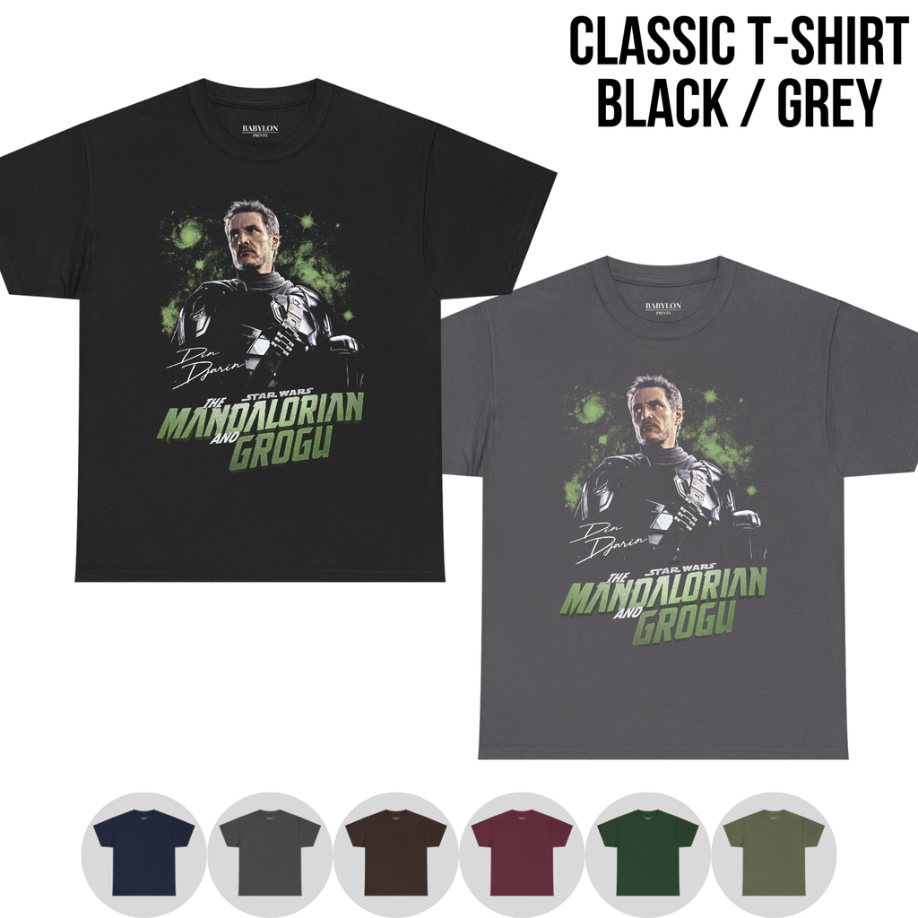 Mandalorian and Grogu Shirt: Din Djarin Pedro Pascal Star Wars Tee
