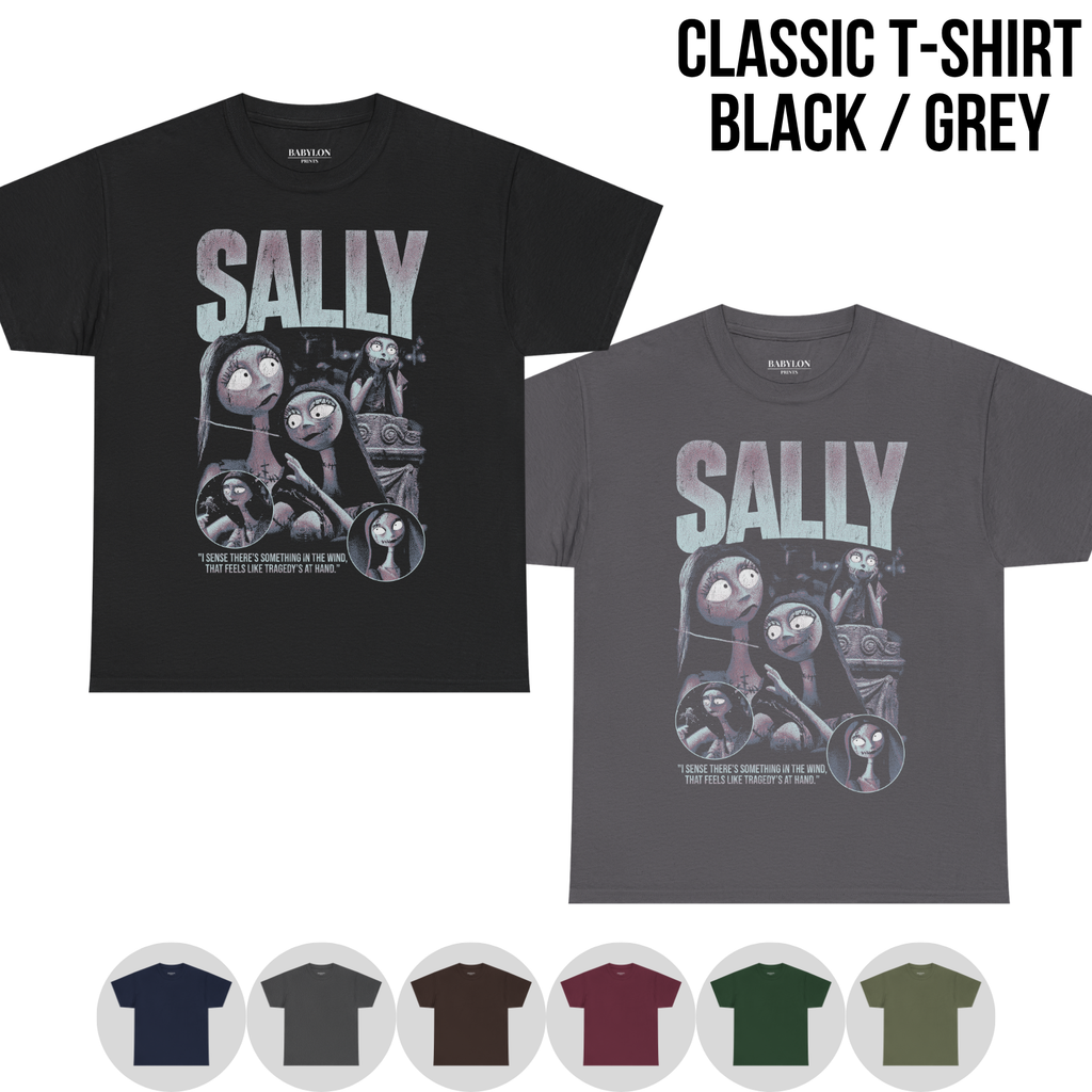 Sally Shirt – Nightmare Before Christmas Sally Vintage Bootleg Graphic Shirt, Sally Portrait Tee, Disney Fan Gift, Halloween Movie Merch
