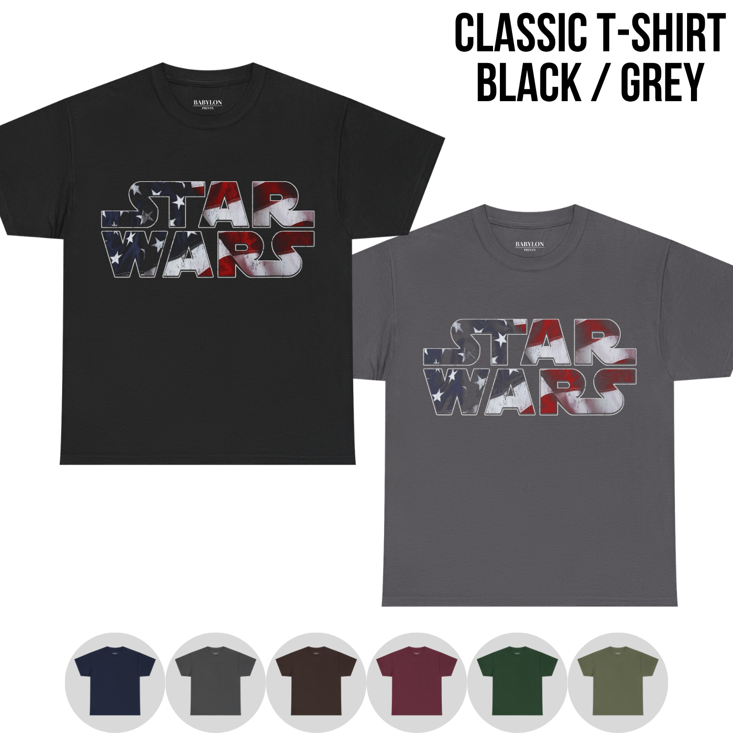 Star Wars Shirt – American Flag Logo Graphic Tee, Star Wars Fan Gift, 4th of July Star Wars Shirt, Galaxy's Edge Disney Shirt