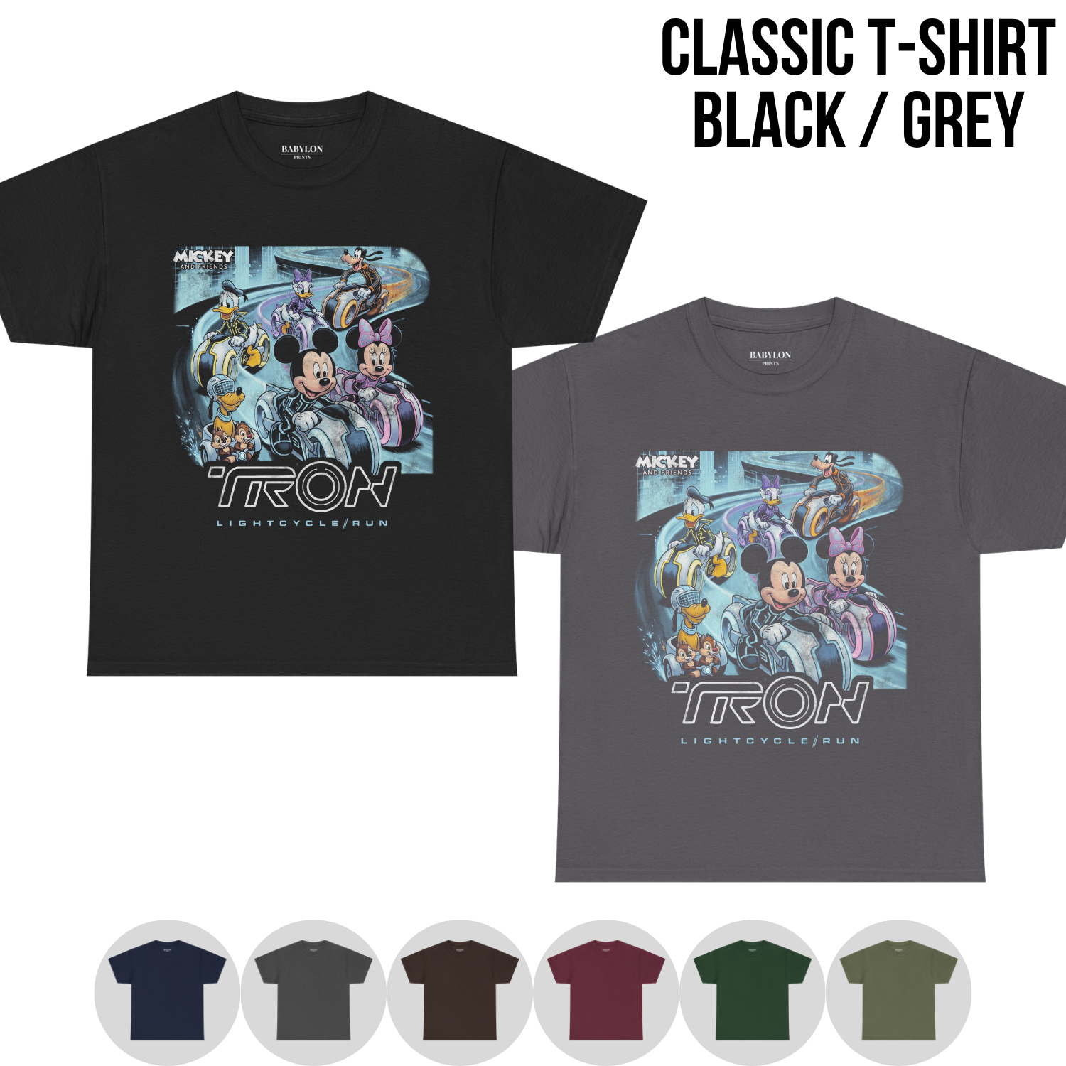 Retro Tron Disney Shirt - Mickey and Friends Lightcycle Run Shirt