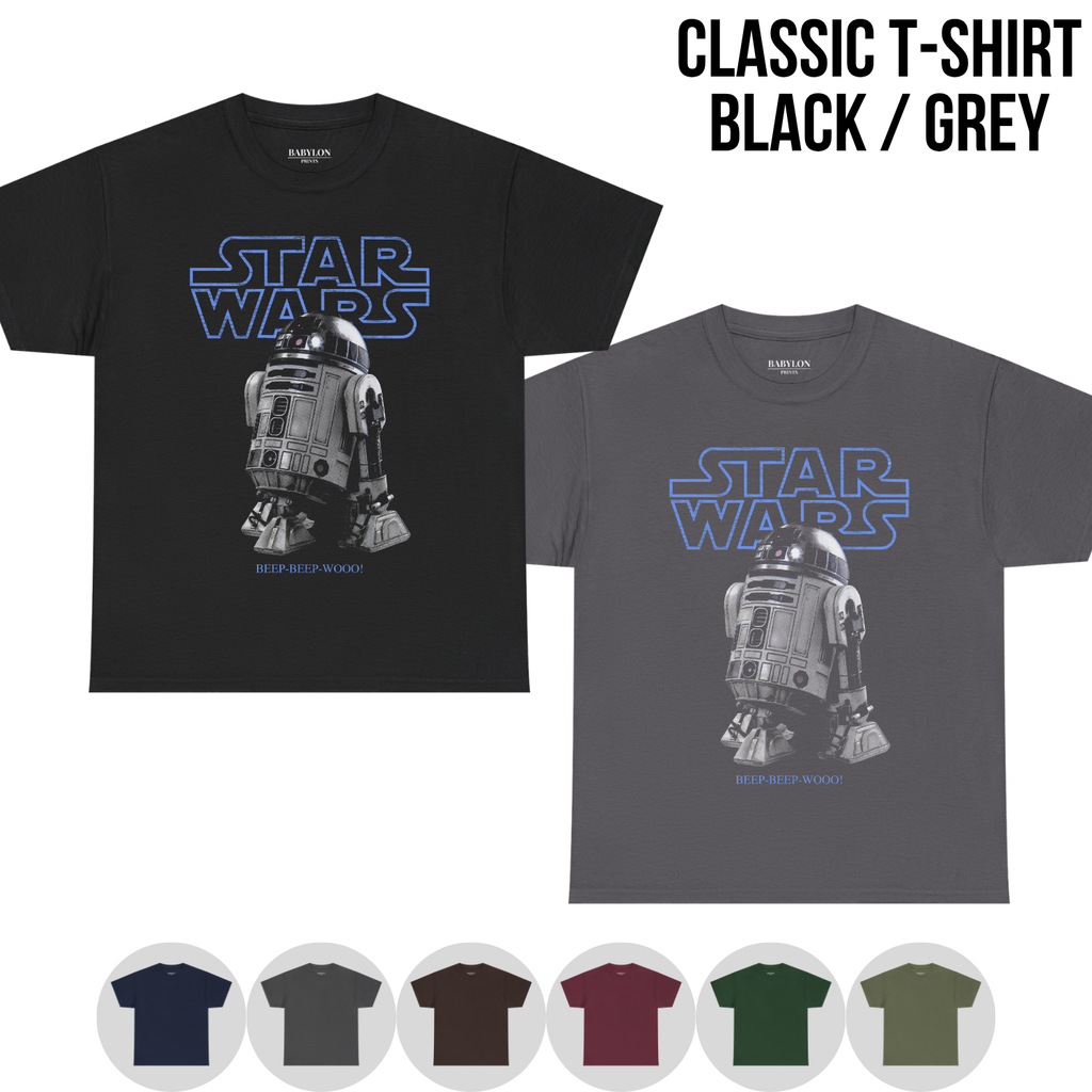 R2-D2 Star Wars Shirt – Star Wars R2-D2 Beep Beep Wooo Graphic Tee, R2-D2 Fan Gift, Star Wars Droid Shirt, Star Wars Fan Graphic Tee