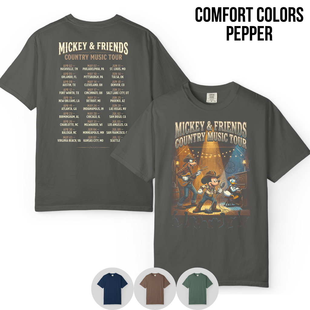 Mickey & Friends Country Music Tour Shirt – Mickey, Donald, Goofy Western Concert Tee