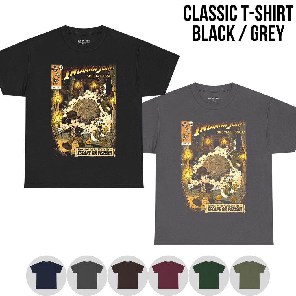 Indiana Jones Mickey Goofy Donald Shirt – Temple of the Forbidden Eye Adventure Tee