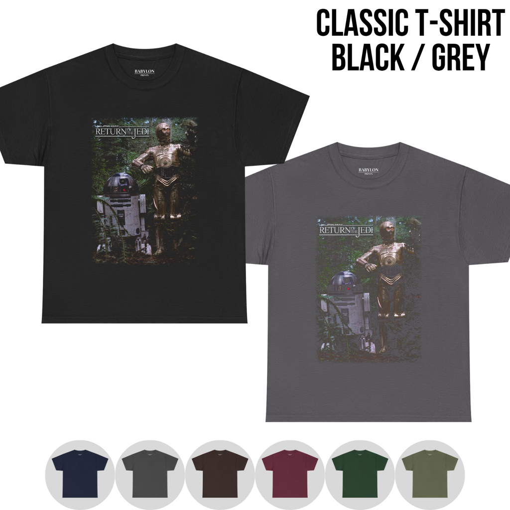 Star Wars Return Of The Jedi Shirt – R2-D2 and C-3PO Endor Graphic Tee, Star Wars Fan Gift, Return Of The Jedi Droids Shirt