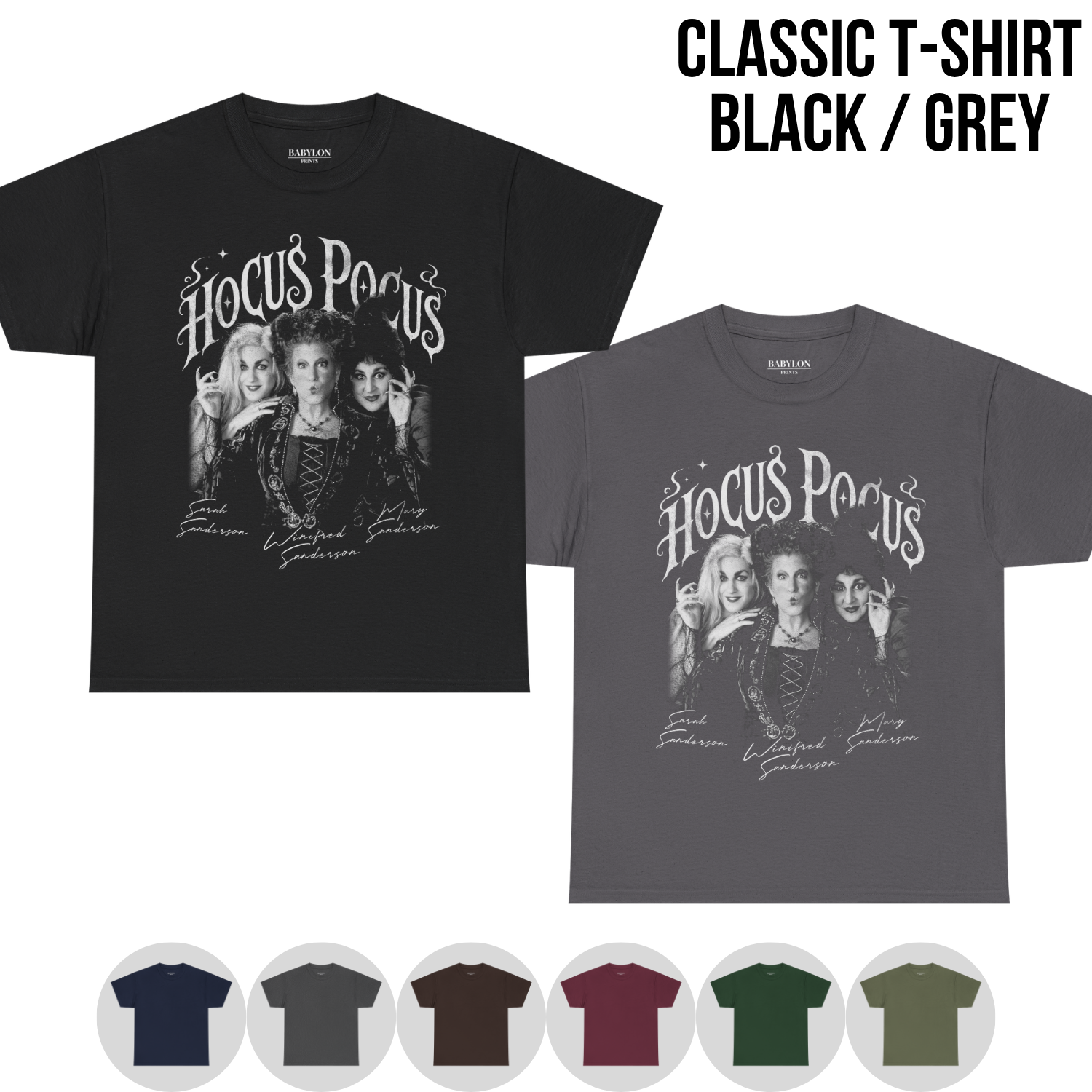 Hocus Pocus Shirt – Sanderson Sisters Tee, Hocus Pocus Graphic Shirt, Halloween Fan Gift, Winifred Sarah Mary Sanderson Shirt