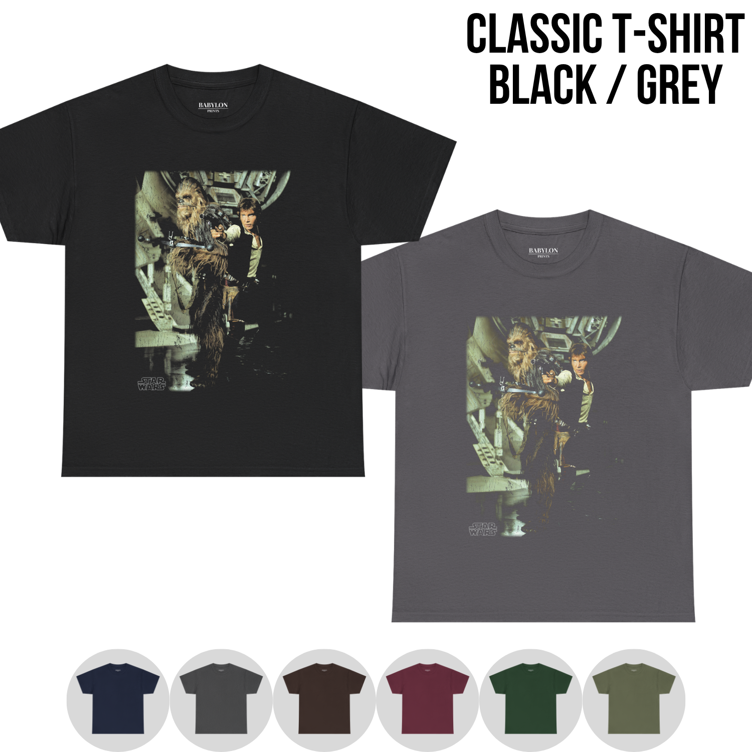 Star Wars Han Solo and Chewbacca Shirt – Millennium Falcon Graphic Tee, Star Wars Fan Gift, Original Trilogy Shirt