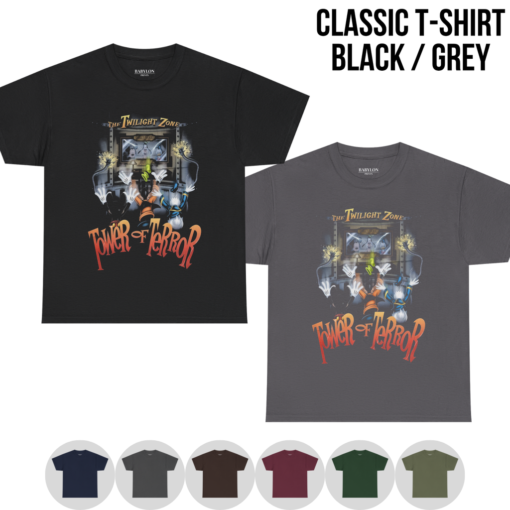 Vintage Tower of Terror Shirt – Disney Ride Tee with Mickey Donald Goofy