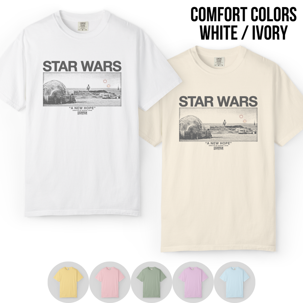 Star Wars A New Hope Shirt – Luke Skywalker Tatooine Twin Suns Tee