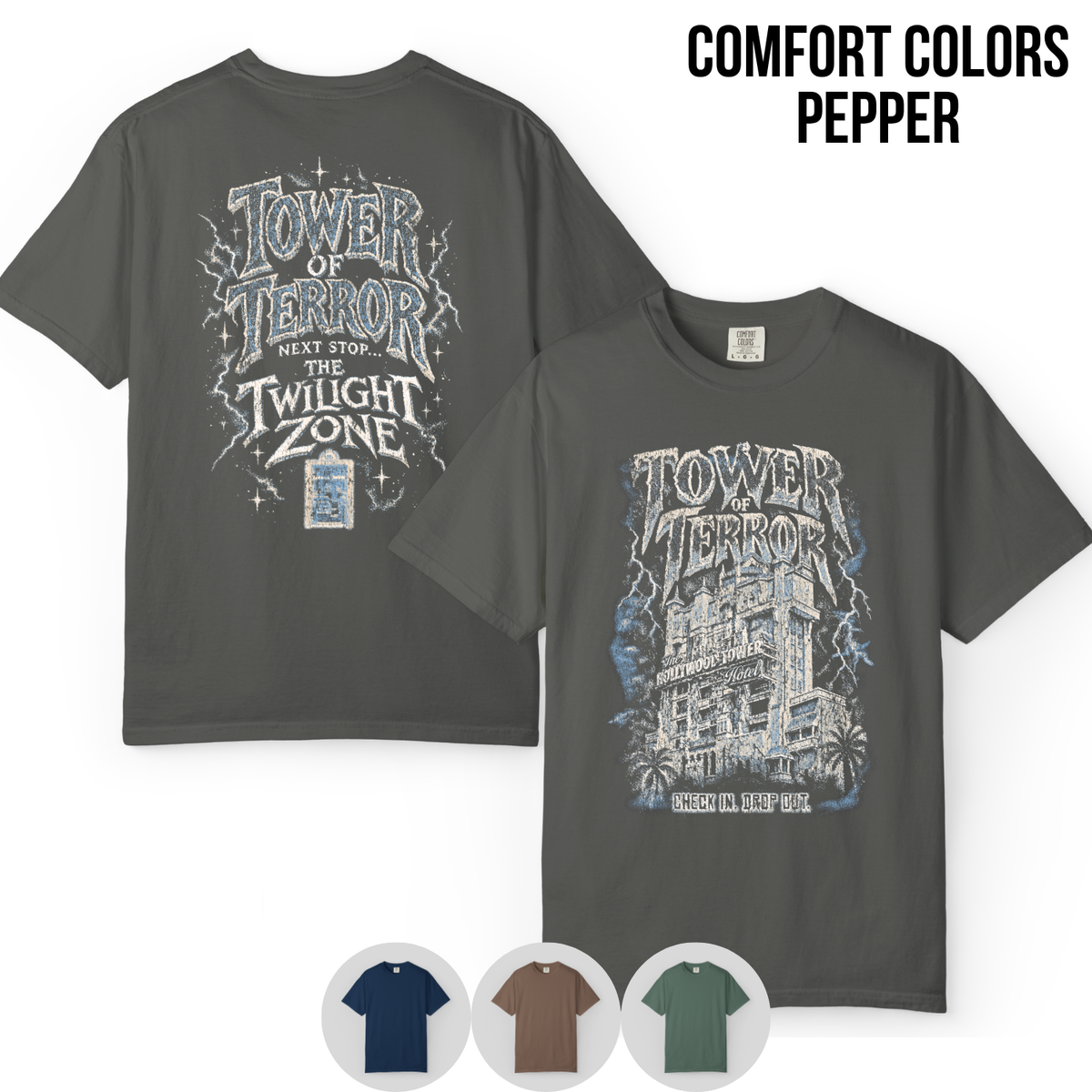 Tower of Terror Shirt – Hollywood Tower Hotel Double Sided Disney Ride Graphic Shirt, Disney Parks Fan Gift, Vintage Tower of Terror Twilight Zone Shirt, Retro Disney Attraction Merch