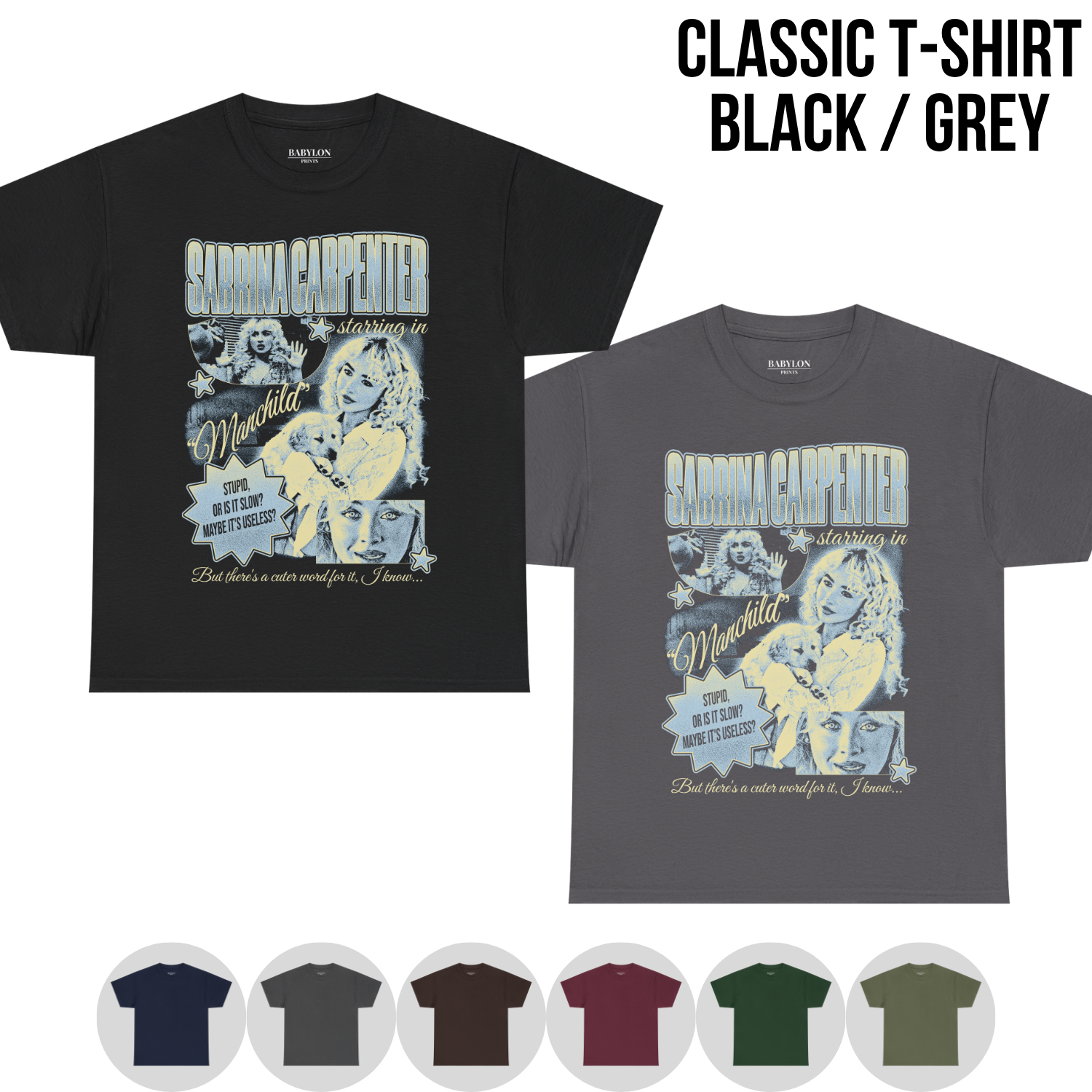 Sabrina Carpenter “Manchild” Vintage Graphic Shirt | Man's Best Friend Album