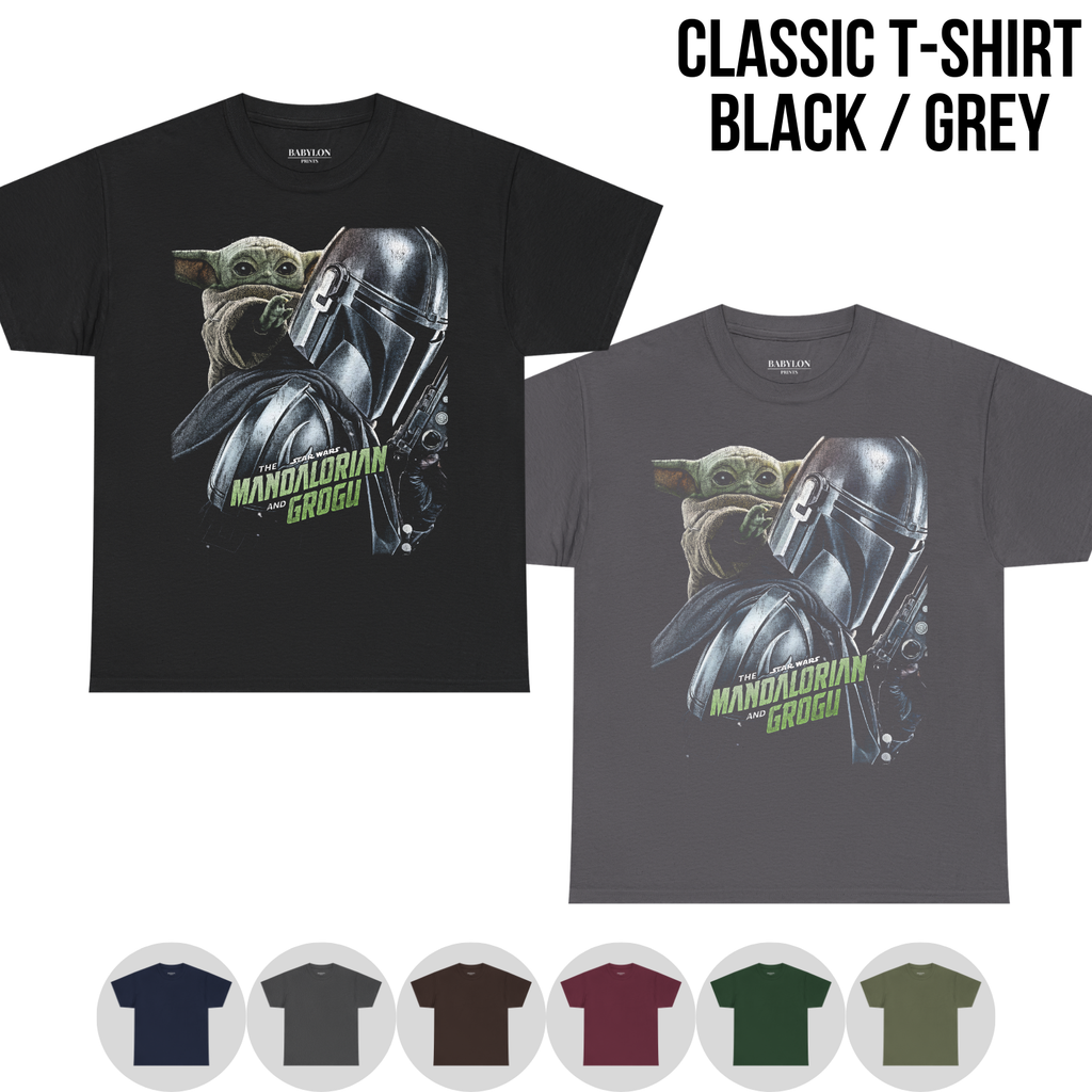Mandalorian and Grogu Shirt: Grogu Din Djarin Star Wars tee