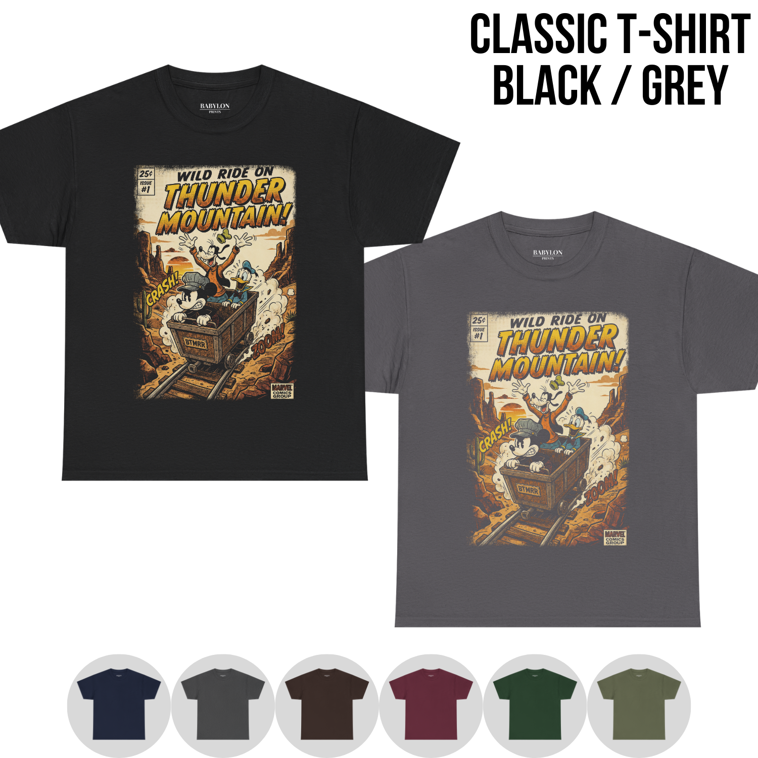 Big Thunder Mountain Shirt – Mickey, Goofy & Donald Vintage Disney Ride Tee