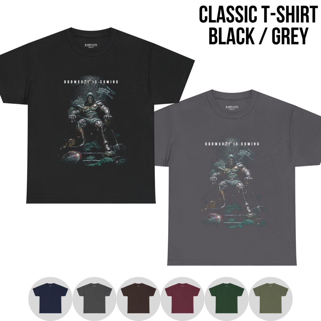 Doctor Doom Shirt – Doomsday Is Coming Doctor Doom Throne Tee, Avengers Doomsday Fan Gift, Doctor Doom Marvel Graphic Shirt, MCU Villain Shirt 2026