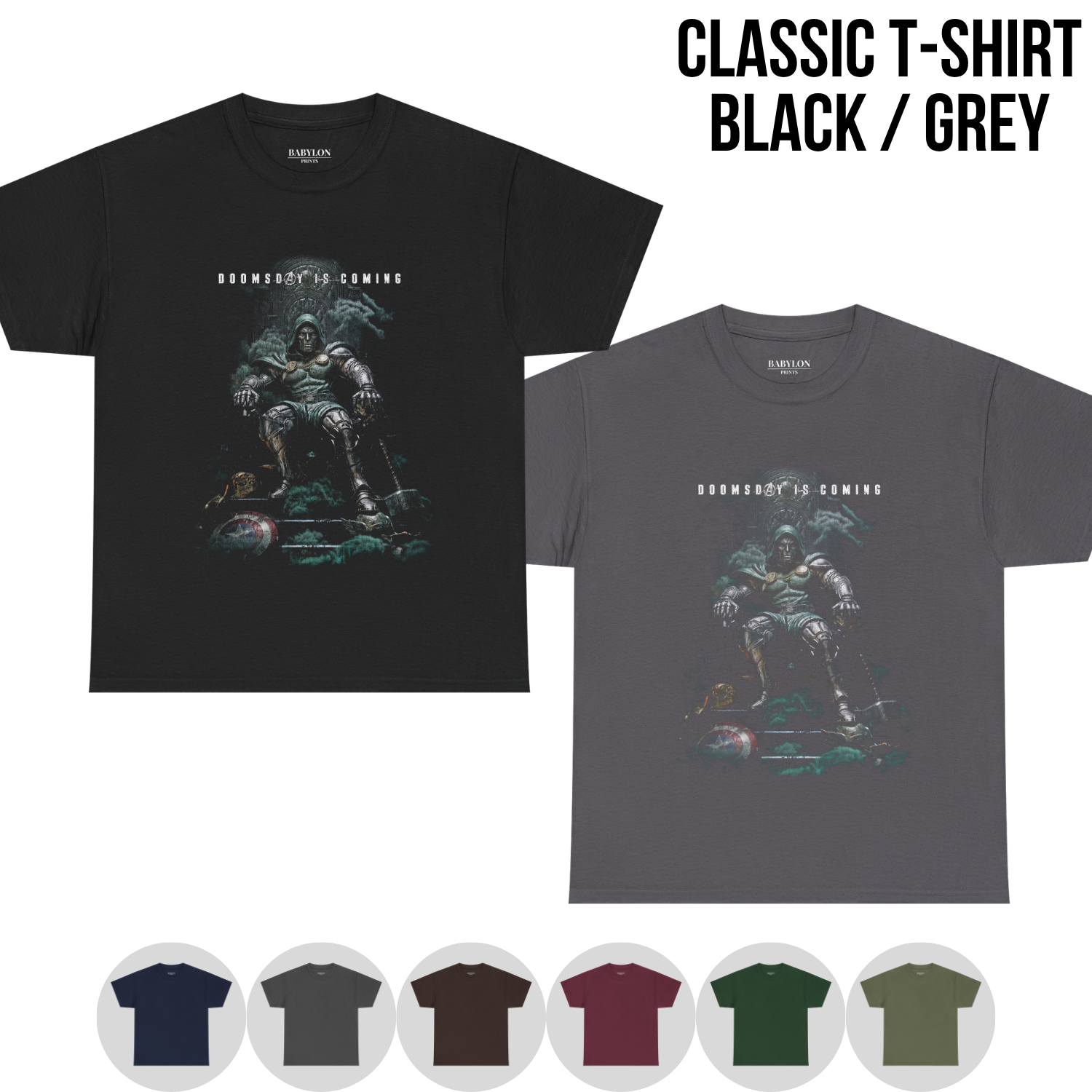 Doctor Doom Shirt – Doomsday Is Coming Doctor Doom Thron T-Shirt, Avengers Doomsday Fan-Geschenk, Doctor Doom Marvel Grafik-Shirt, MCU Bösewicht Shirt 2026
