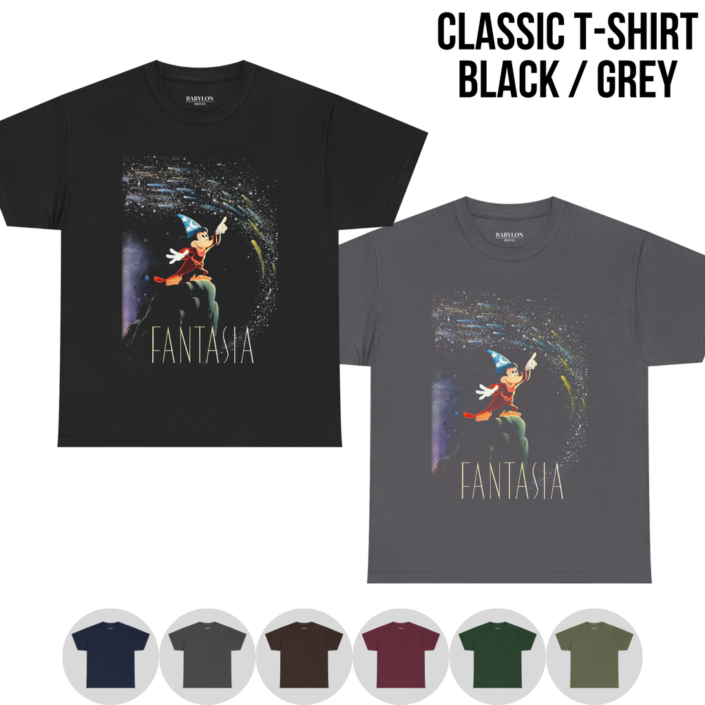 Fantasia Shirt – Sorcerer Mickey Graphic Tee, Disney Fantasia Fan Gift, Classic Disney Movie Shirt, Disneyland Mickey Mouse Tee