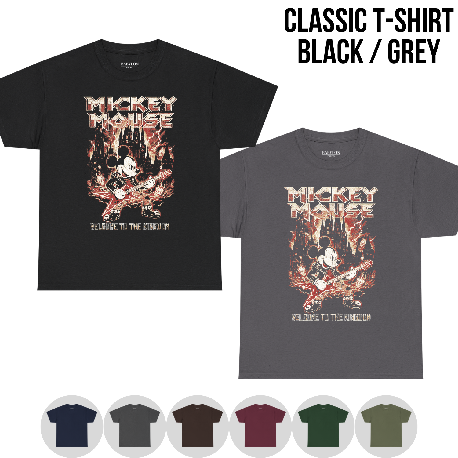 Disney Mickey Mouse Metal Shirt – Welcome To The Kingdom Tee